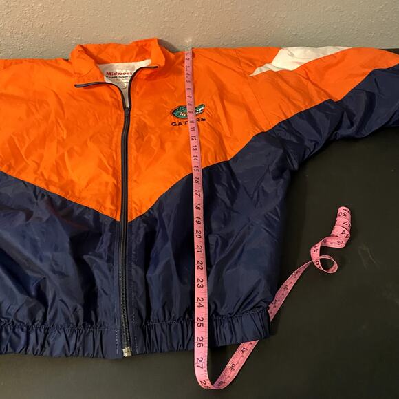 Florida Gators Men’s Large Windbreaker Jacket Orange Navy Full Zip NCAA Team - Picture 6 of 7